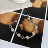 Pulsera Brazalete Anillo Bang Bang Love para Mujer Moda Retro Industria Pesada Dulce Fresco Plata S925 Brazalete de Corazón Brazalete Hip Hop Personalizado