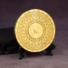 Brújula Bagua de Latón Sólido Giratoria de Múltiples Vueltas Adorno Feng Shui Pieza de Mano de Brújula Tai Chi I Ching Mini Descompresión