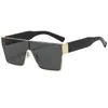 Gafas de Sol Cuadradas de Una Pieza con Montura Grande Estilo Nuevo Protector Solar Anti-UV para Mujer Gafas de Sol de Alta Gama de Moda W005