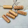 Madeira de Pessegueiro Antiga Quatro Vias Riqueza, Paz e Alegria Conjunto de Duas Peças DIY Acessórios para Joias de Contas Budistas Pulseira Pingente Artigo