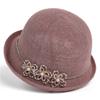 Sombrero de Pescador de Curd de Cáñamo Rizado para Mujer Nuevo de Verano Sombrero de Copa Pequeño con Flor de Perla de Alta Calidad Sombrero de Cubeta Delgado Transpirable para Sombrilla