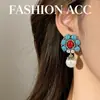 Pendientes Vintage de Plata con Perlas Incrustadas de Diamante, Pendientes Estilo Étnico Retro, Pendientes Exquisitos Versátiles para Mujer