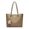 Bolsa Tote Feminina Casual para o Dia a Dia Grande Capacidade Simples Moderna de Ombro Único Minimalismo Urbano Material PU
