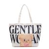 Bolso de Lona de Gran Capacidad para Mujer 2025 Nuevo Bolso de Mano de Moda con Dibujos Animados para Estudiante Universitario Clase Hombro Bolso Tote