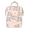 Bolsa floral para mamá de bicicleta, bolsa de maternidad fresca y elegante, mochila ligera para salidas, bolsa de almacenamiento de pañales para viajes en stock