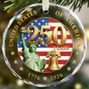 Série Redonda Colorida de Acrílico Popular de Natal Transfronteiriça 2D Decorações do 250º Aniversário Enfeites para Pendurar no Carro