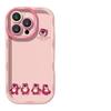 Funda para teléfono móvil Apple 16Pro Max, nueva carcasa abullonada con diseño de oso de fresa y dibujos animados para iPhone 13, 14Pro y 15