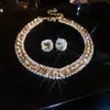 Conjunto de collar con colgante de gota de diamante transfronterizo para mujer, cadena para clavícula de moda nicho de lujo ligero, joyería versátil, sentido de alta gama para mujer