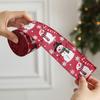 Fita de Natal Colorida Desenho Animado Boneco de Neve Doce Linho Estampado Fita Guirlanda de Árvore de Natal Laço de Presente Decoração
