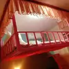 Cama elevada estilo loft nórdico apartamento pequeño alquiler cama de hierro ático cama colgante dúplex segundo piso cama vacía