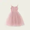 Vestido de mariposa transfronterizo para niñas, vestido de princesa para la playa, vestido de tutú para bebé de colores dulces, Falda para niña