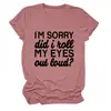 LO SIENTO ¿RODÉ Amazon Ebay Sitio Independiente Camiseta Casual Sencilla para Mujer Cuello Redondo Manga Corta