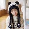 Chapéu e Cachecol de Bebê Tudo-em-Um Estilo Coreano Chapéu Quente Baotou para Meninos e Meninas, Chapéu de Pelúcia Fofo e Super Fofo com Proteção de Orelha para Crianças para o Inverno