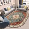 Alfombra Ovalada para Sala de Estar Estilo Persa Europeo y Americano Retro Ins Alfombrilla para Piso de Entrada de Dormitorio Alfombrilla para Pies