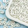 Colgante de concha de color perla artificial acrílica con agujeros, cuentas perforadas de color concha de estrella de mar y caracola para accesorios de joyería DIY