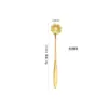 Colher de Flor de Cerejeira Dourada em Aço Inoxidável Colher de Café Colher de Sobremesa Colher de Ninho de Pássaro Colher de Mexer com Cabo Longo Colher de Flor Presente Colher de Lembrança