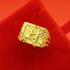 Moeda europeia Fafucai anel de ouro falso ouro areia dominador anel aberto masculino latão de imitação banhado a ouro real joias atacado