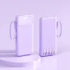 Carregamento Super Rápido Power Bank 20000mAh 3C Portátil Cabo Embutido Capacidade Ultra Grande Power Bank Móvel Logo Personalizado
