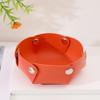 Bandeja de Almacenamiento Pequeña de Cuero PU para Sala de Estar, Entrada, Exterior, Caja de Almacenamiento Plegable para Llaves, Joyería, Organización y Almacenamiento