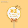 Decoração Rica de Bolo Rica e Bonita Cartão Plug-in Bola Dourada Festa de Confeitaria Aniversário Cartão Dourado Criativo