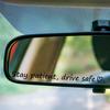 Calcomanía de 4 pulgadas Mantén la Calma Conduce Seguro Calcomanía Impermeable de PVC para Espejo Retrovisor de Coche