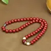 Novo Modelo 2024 Cinnabar Roxo Natural Areia Dourada Contas Artesanais Pulseira de Pérolas Brincos Colar Pingente para Mulheres