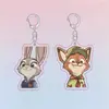 Zootopia Nick a Raposa Judy o Coelho Mochila de Acrílico Ultra-Transparente Pingente Fofo Presente Periférico Adorável e Fofo