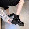 Botas Martin de estilo británico para otoño e invierno de 2022, botas cortas con plataforma y cordones delanteros versátiles para estudiantes femeninas de estilo coreano