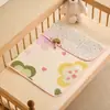 Sábana de Cama de Bebé de Dibujos Animados, Protector de Pañal de Bebé 100% Algodón, Impermeable y Transpirable, Tamaño Grande para Noche, Lavable a Máquina, Protector para el Cuidado Menstrual