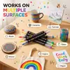 Marcadores acrílicos de doble punta y doble color, bolígrafos de acuarela, no transparentes, se pueden superponer, adecuados para graffiti DIY en piedras y vidrio, especializados para uso artístico