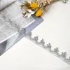 Acessórios de Roupa Decorativos para Headdress de Renda Étnica com Três Flores Douradas e Prateadas Prontos de Fábrica Renda de Coroa