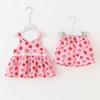 Ropa infantil de verano, nuevo traje floral para niños, conjunto de verano para niñas coreanas, conjunto de dos piezas con tirantes, venta al por mayor