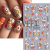 Nuevas pegatinas para uñas con relieve 5D transfronterizo, ideales para primavera y verano, con flores coloridas y hojas.