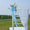 2025 nova decoração de casamento ao ar livre decoração de encosto de cadeira flor buquê de flor simulação Mori adereços de fotografia de casamento encosto de cadeira