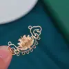 Aleación Color de Electroforesis Conservación de Color Nueve Piezas Doble Nube Flor de Loto Accesorios DIY Estilo Antiguo Hanfu Qipao Pasador Accesorios de Collar