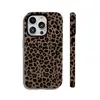 Capa de Celular Maillard Retro Estampa de Leopardo para Apple 16E, Estilo Único de Garota Popular de Nicho, Capa Protetora Anti-Queda de Camada Dupla