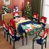 Mantel navideño con estampado para silla, impermeable y a prueba de aceite, decoración festiva, mantel de comedor, funda universal para silla para el hogar.