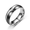 Anel de Casal Europeu e Americano Simples Shengxi Personalizado Simples de Aço Inoxidável Criativo com Diamante Joia Espinha de Peixe Um Diamante