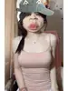 Camisola Rosa para Mujer, Nuevo Estilo Verano 2026, Hermoso Diseño de Espalda, Sujetador Integrado, Prenda Base con Almohadillas en el Pecho, Top para Vestir