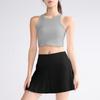 Conjunto de Ropa Deportiva de Yoga para Mujer, Estilo de Alta Gama, Chaleco Deportivo de Espalda Cruzada, Falda Deportiva de Yoga Fitness, Anti-Exposición