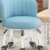 Taburete Pequeño para el Hogar con Ruedas Giratorias, Taburete Bajo, Taburete Redondo para Cambiarse los Zapatos, Masaje de Pies con Respaldo, Taburete para Niños Pequeños