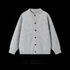 Suéter cardigan de punto de mezcla de lana, ajuste relajado, estilo Harajuku nuevo, color liso, básico, retro, cuello redondo, bloques de color, botones