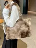 Bolso de Hombro de Felpa Transfronterizo Otoño e Invierno para Mujer, Bolso Tote de Felpa Suave de Gran Capacidad, Bolso de Mano Estilo Suave para Estudiantes y Viajeros