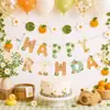 Bestseller transfronterizo: Banner de cumpleaños con patrón de capibara, banner de letras, decoraciones de topper para pastel estilo fresco de verano