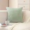 Funda de almohada estilo ins nórdico, pana rayada de color liso, funda de cojín de sofá de interior de moda, almohada de decoración para el hogar