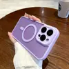 Funda magnética semi-transparente para teléfono móvil con sensación de piel, apta para Apple 17Pro 16Pro, cubierta protectora esmerilada 15 anticaídas con protector de lente