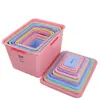 Caja de Almacenamiento de Plástico Caja de Almacenamiento Organizadora Maleta de Almacenamiento Artículos para el Hogar Caja Creativa para Almacenar Edredones Ropa