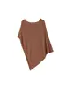 Capa Metálica Marca Z Moda Femenina Venta Caliente Transfronteriza Abrigo Asimétrico Estilo Europeo y Americano Blanco Café Za