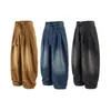 Roupas Masculinas Beijie 2026 Verão Novo Jeans de Perna Larga Masculino Calças de Trabalho Lavadas Retrô Masculinas Calças Longas Casuais Largas