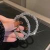 Brincos grandes com microincrustações de diamantes pretos, novos, 2024, explosões leves, brincos de luxo estilo europeu e americano, celebridades da internet, brincos elegantes e elegantes